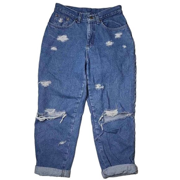 L.L. Bean Distressed Relaxed Fit Denim Jeans - Picture 1 of 15